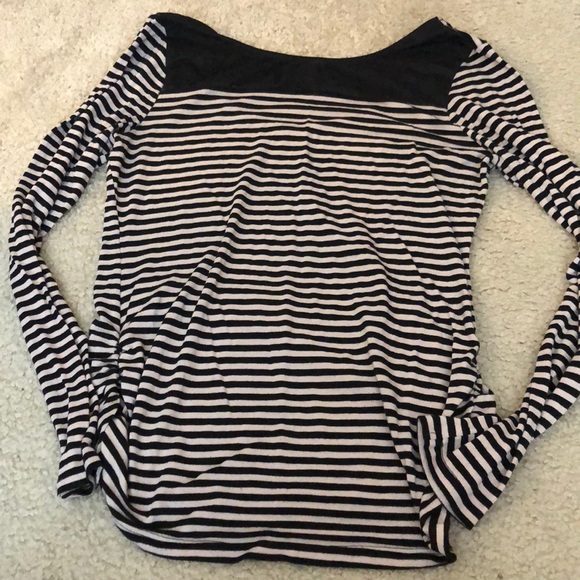 Tops - Bar III Tan and black striped shirt